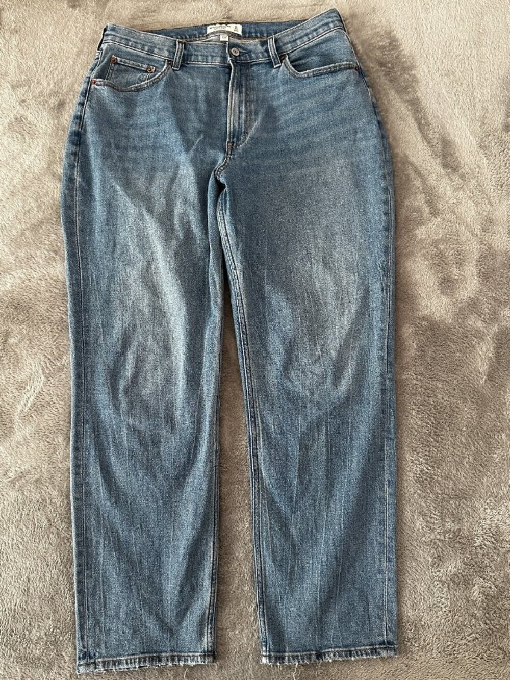 Abercrombie & Fitch Curve Love Ankle Straight Ultra High Rise Jeans 12/31 Long